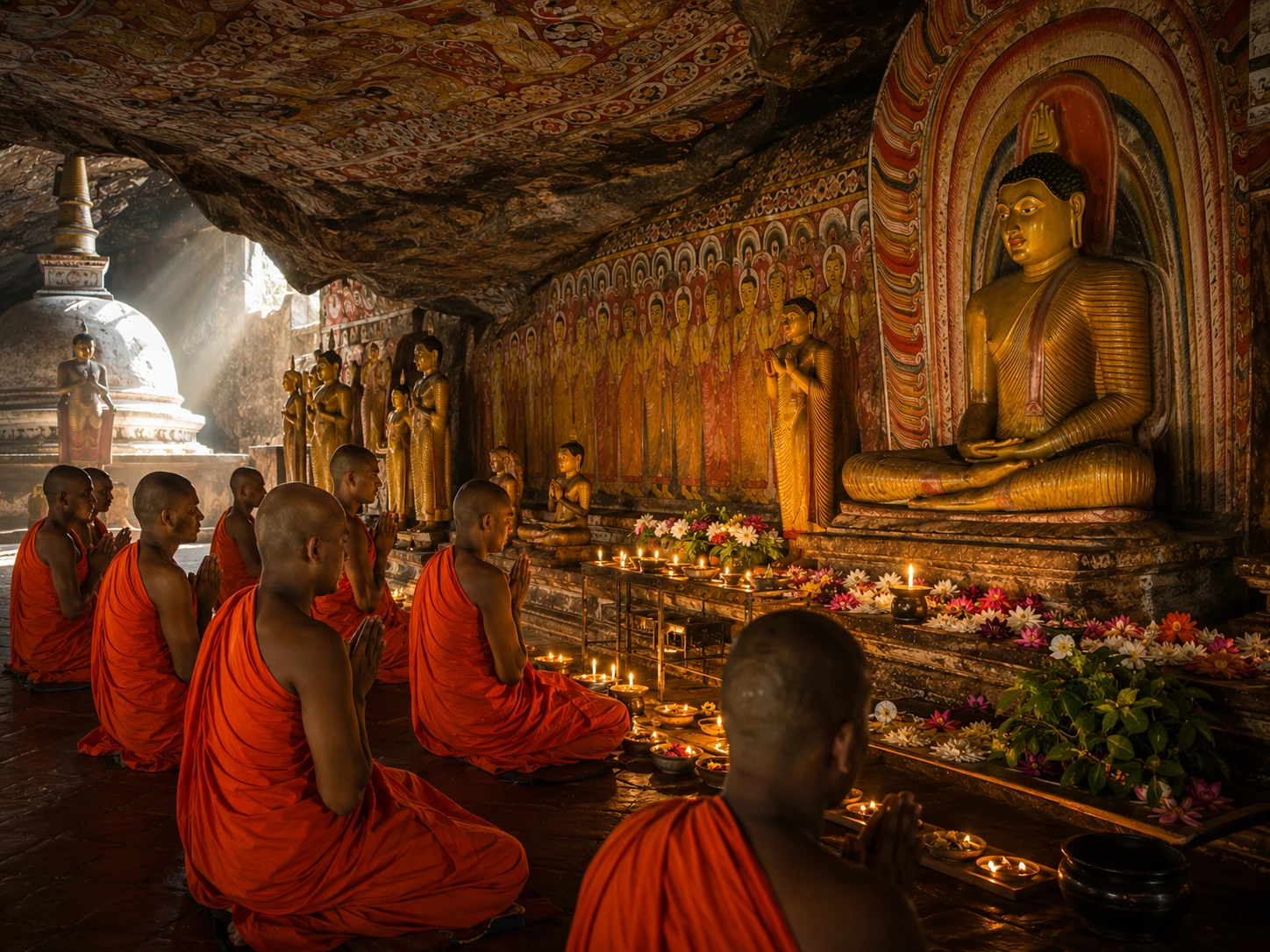 Monks at temple