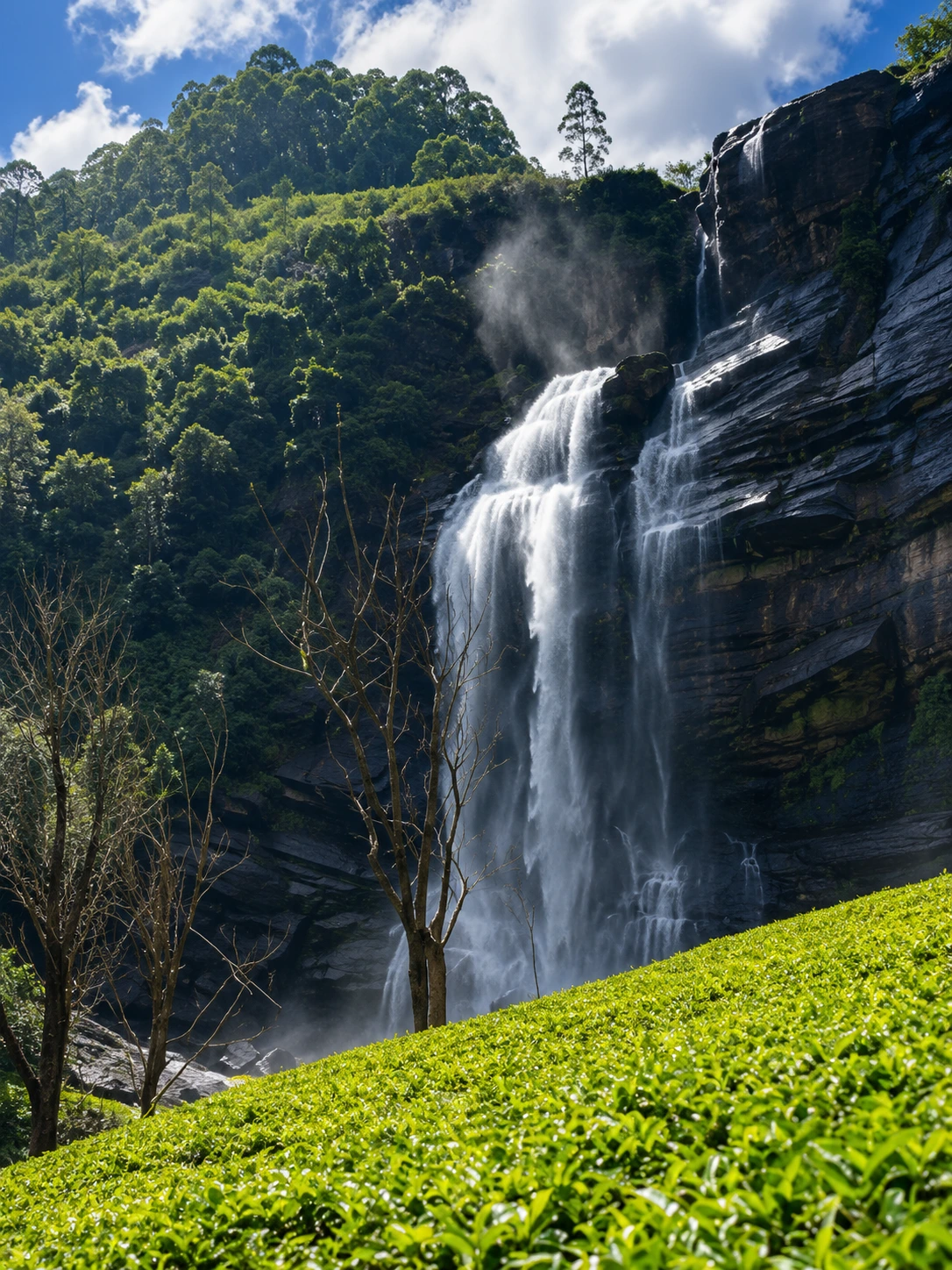 Bambarakanda Falls near Belihuloya